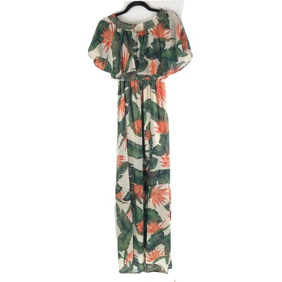 Show Me Your Mumu Hacienda Maxi Dress Off Shoulder Paradise Found Chiffon S - Picture 5 of 7
